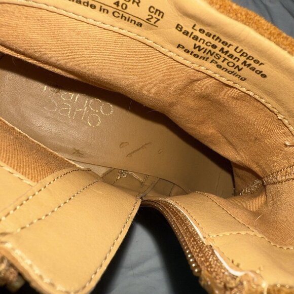 Franco Sarto Winston Boots Womens Size 10 Brown Suede Leather Booties Wedge Heel - Picture 10 of 12